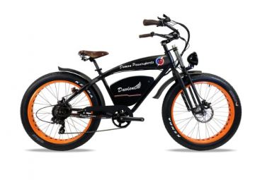 Demon Davient, Cruiser E-Bike, 48V, 26-In Black with Orange Rims